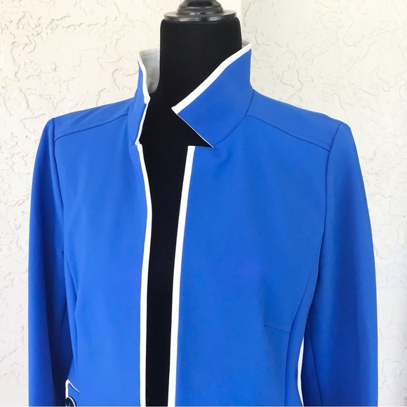 Nina McLemore Jacket Royal Blue White Striping, Sz 8 - Picture 2 of 7